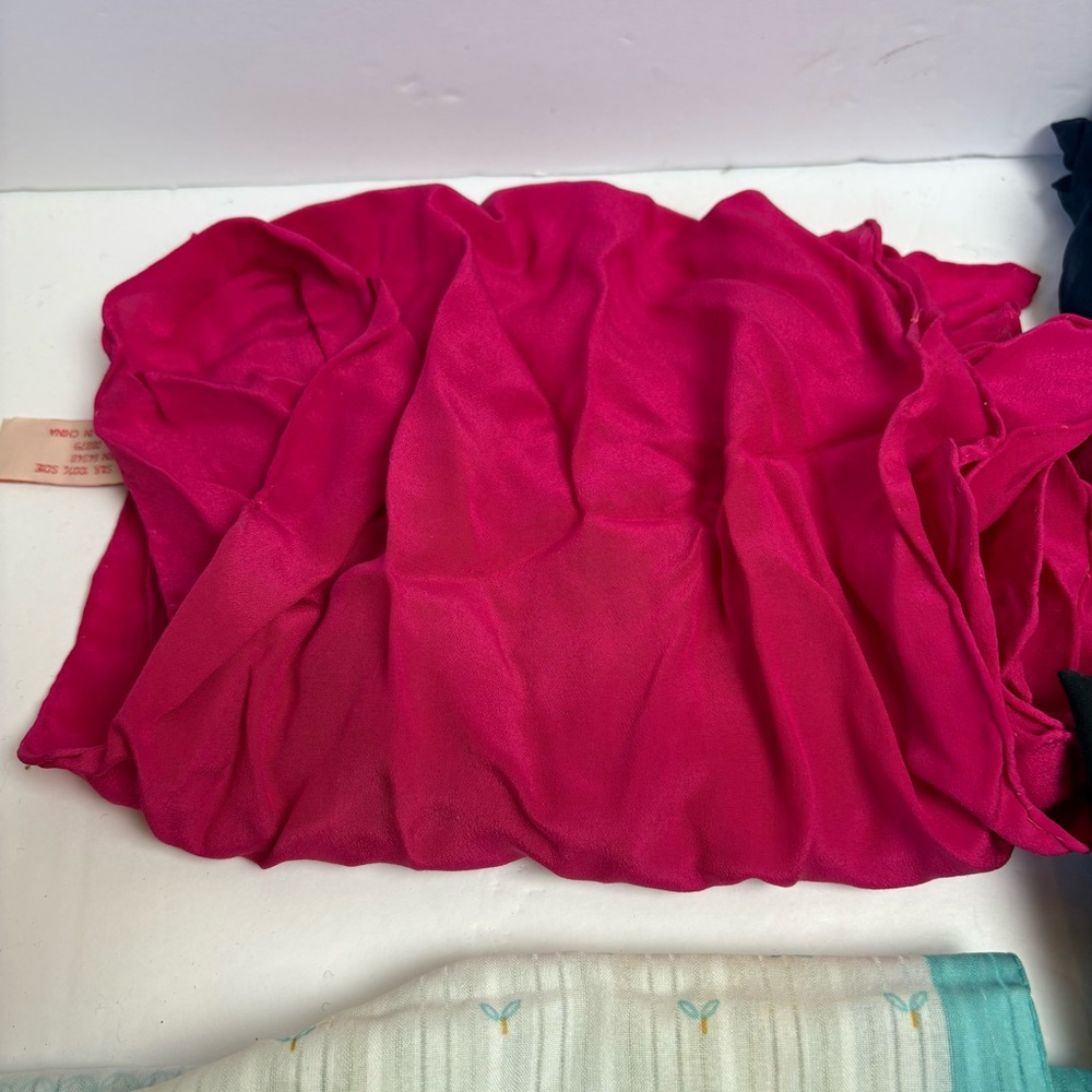Vintage Lot of 7 Scarves Silk Polyester Made in Italy Cejon Assorted Colors - Picture 3 of 11
